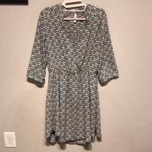 V-Neck Black & White Dress